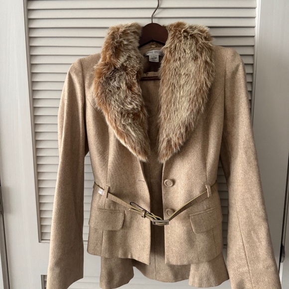 Nine West Winter Suit with Removable Faux Fur Collar - Size 4 - Picture 2 of 6